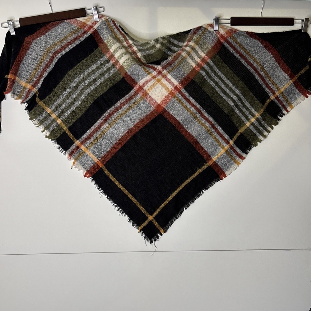 Sonoma Cozy Plaid Fringe Shawl Wrap